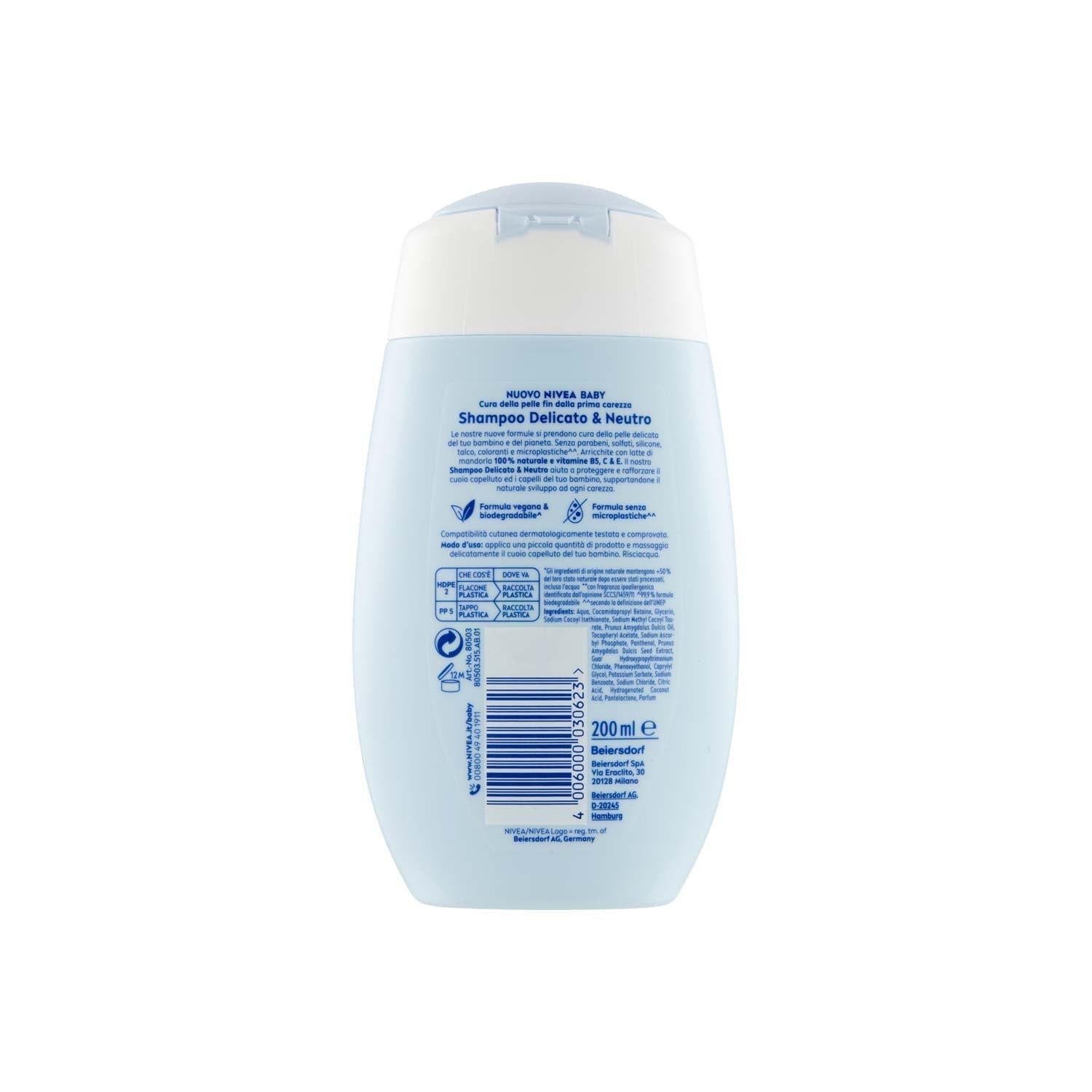 NIVEA BABY Gentle & Neutral Shampoo 200 ml - Cu protecție împotriva lacrimilor, fără sulfați, pentru un păr moale și fără încurcături Copii - Baie si Skincare Naty Shop