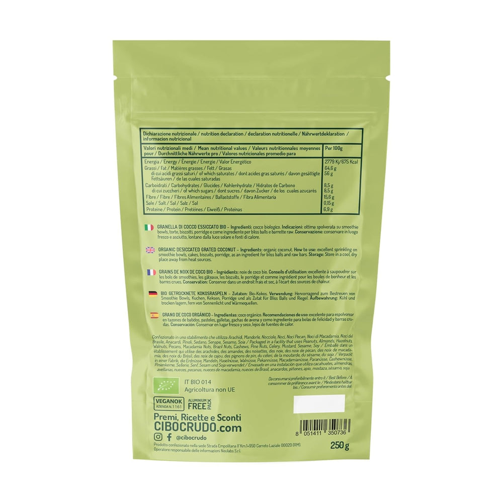 Noix de coco bio râpée - 200g. Chips de noix de coco desséchées, non sucrées et sèches. Flocons de noix de coco. Flocons de noix de coco séchés au soleil. Excellent comme collation et pour des recettes sucrées Produits Déshydratés Naty Shop