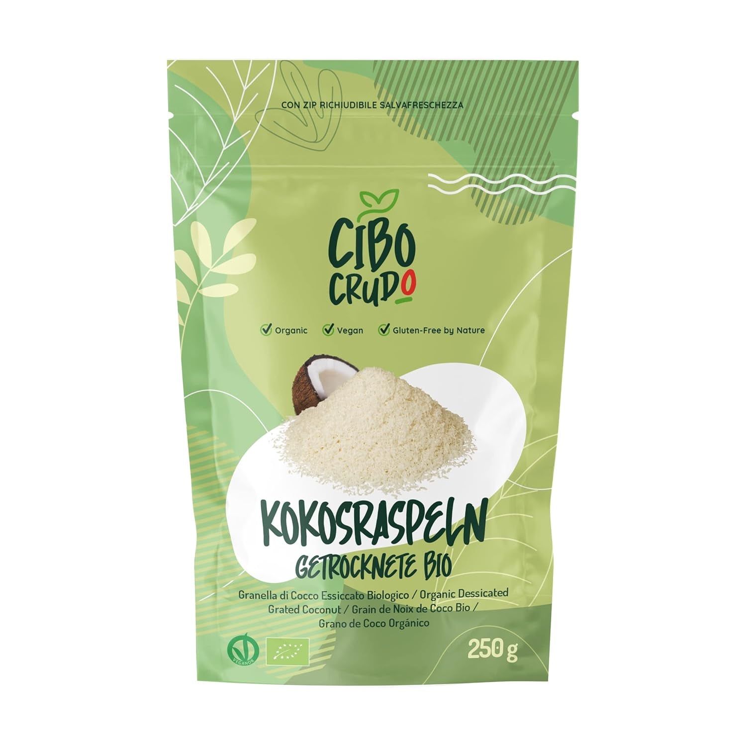 Noix de coco bio râpée - 200g. Chips de noix de coco desséchées, non sucrées et sèches. Flocons de noix de coco. Flocons de noix de coco séchés au soleil. Excellent comme collation et pour des recettes sucrées Naty Shop Produits Déshydratés 250 G (1 Paquet) Noix de Coco Râpée