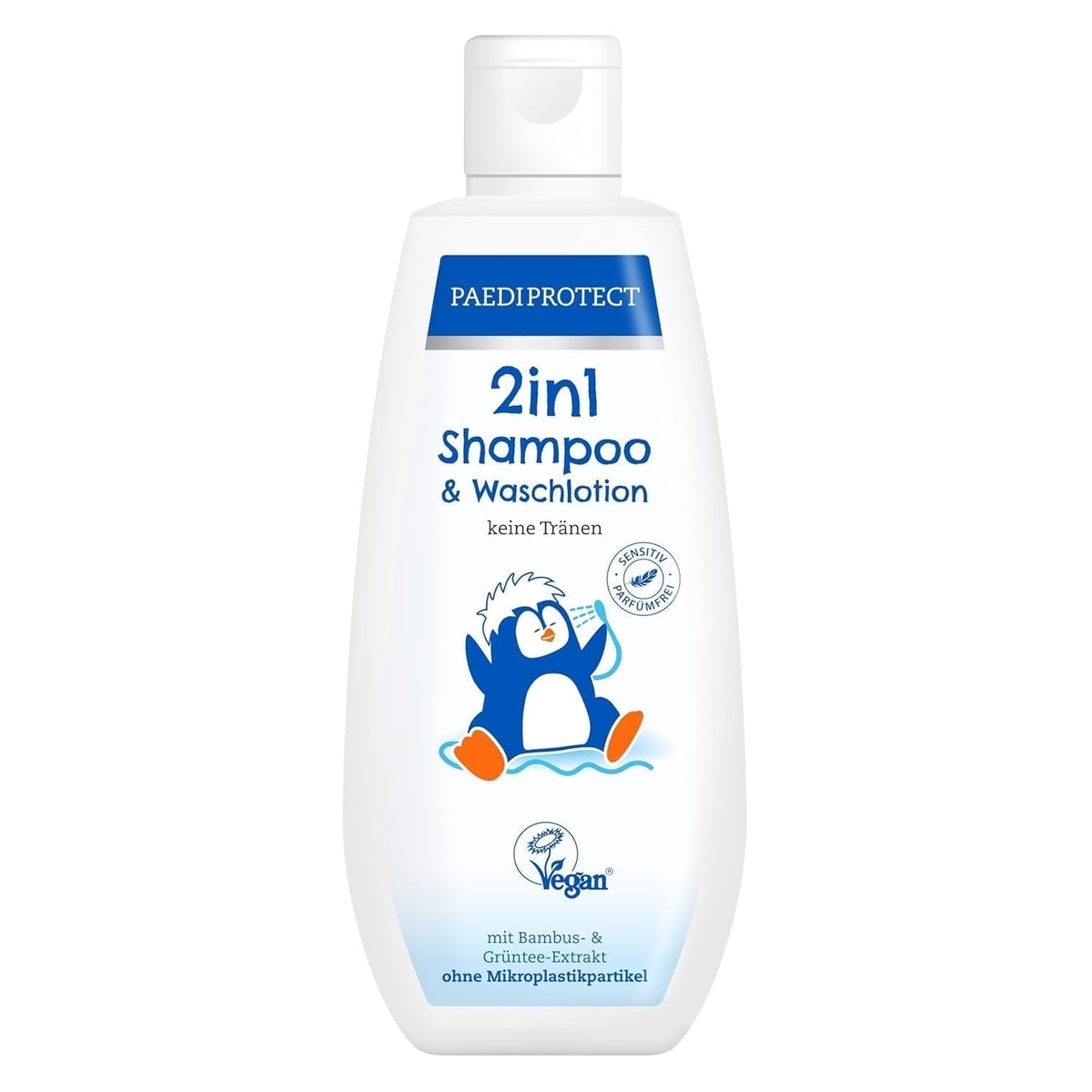 PAEDIPROTECT Shampoing et lotion lavante 2en1 pour bébés et enfants 200 ml, nettoyage délicat et cheveux sans parfum ni microplastiques, le gel douche hydrate les peaux sèches et sensibles, également pour adultes Enfants - Bain et Soin Naty Shop Blanc 200 Ml (1 pack)