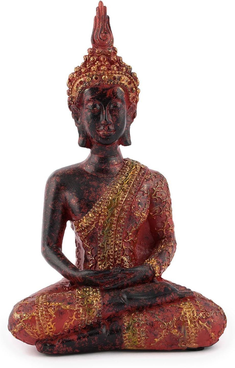 pajoma décoratif Bouddha, méditant, sculpture avec manteau rouge/or Statuettes et sculptures Naty Shop Titre par défaut