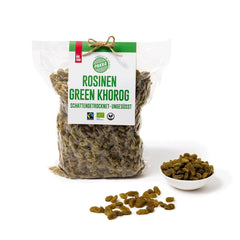 PAKKA - Raisins secs biologiques Fairtrade Green Khorog 750g, biologiques et équitables, sans pépins, séchés à l'ombre, sans huile, donc collants, directement des petits agriculteurs de Samarkand en Ouzbékistan, végétaliens, 750g Naty Shop Produits déshydratés Variante 1 : 750 G (1 paquet)