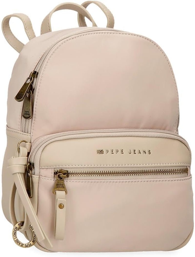 Pepe jeans Morgan, rucsacuri casual, genți de călătorie, piele artificială bej și negru pentru femei, de Joumma Bags Bagaje și echipament de călătorie Naty Shop Bej Rucsac 25