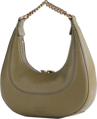 Pinko BRIOCHE HOBO Mini KALB MORB femme, V62q_Green Thread-Antique Gold Sacs femme Naty Shop