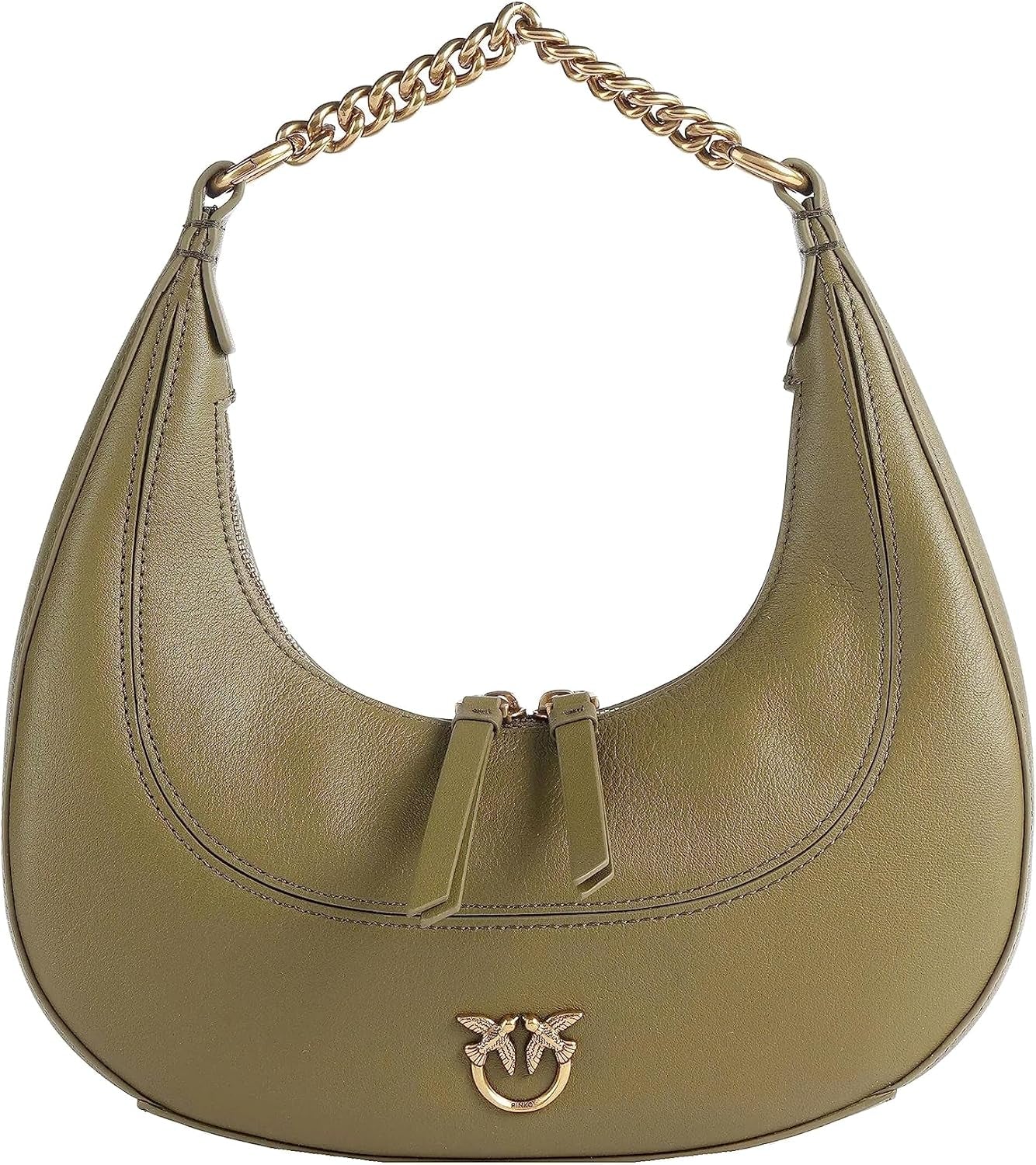 Pinko femme BRIOCHE HOBO Mini KALB MORB, V62q_Green Thread-Antique Gold Sacs Femme Naty Shop Default title