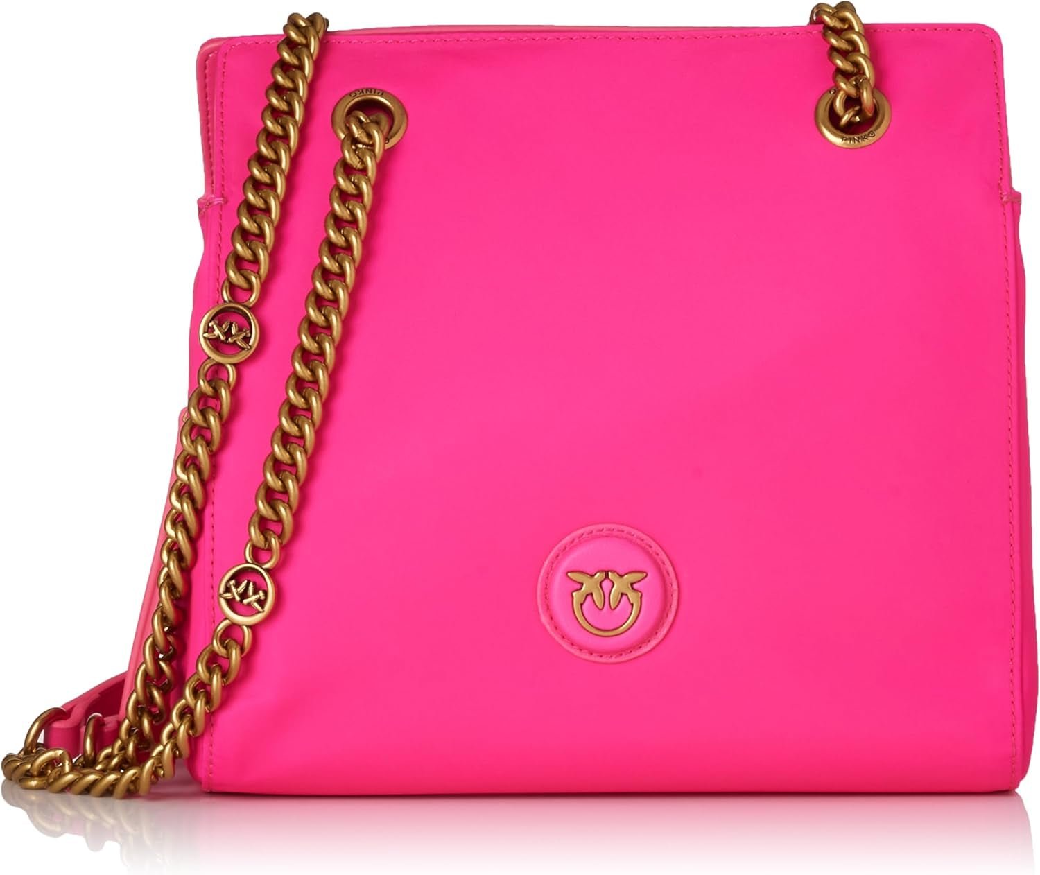 Pinko Femme Recyclé Gate Shopper RECYCELTES Nylon + Sacs Femme Naty Shop N17Q_Pink Pinko-Antique Gold