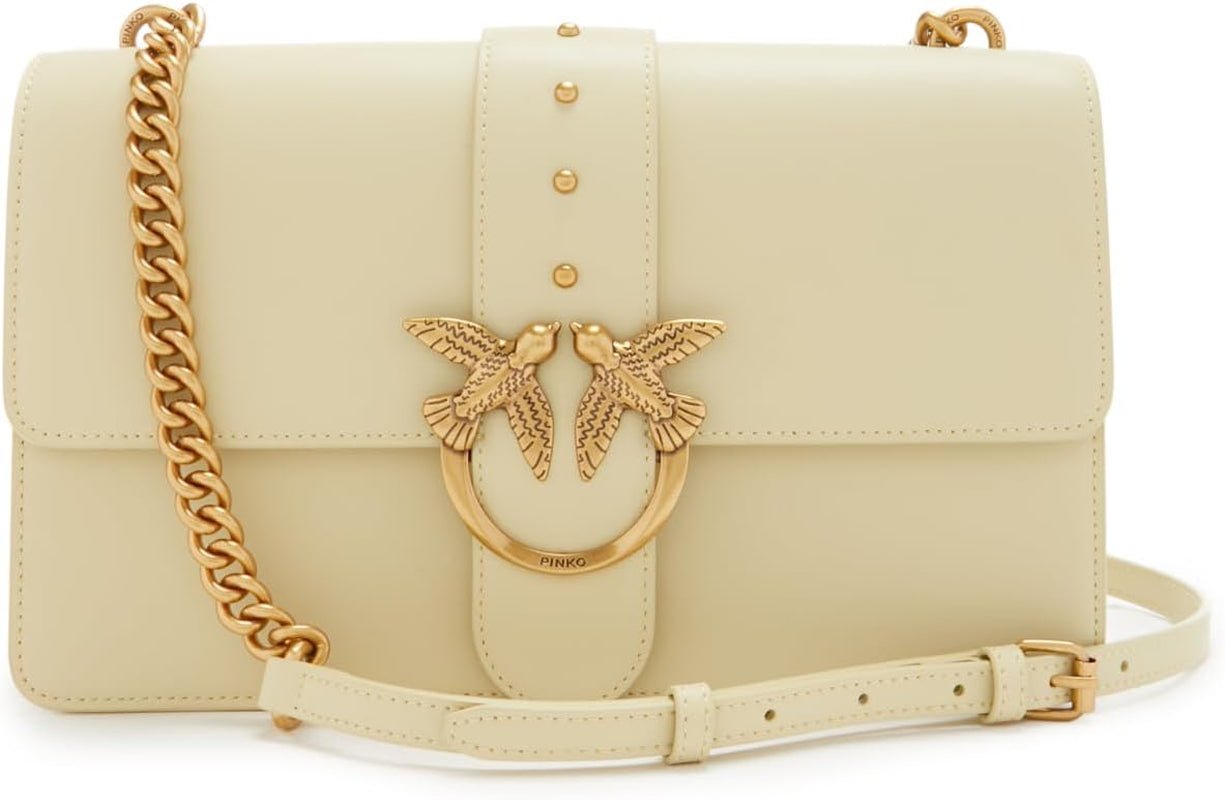 Pinko Ladies Love One Classic Cl Sac en soie de veau Sacs pour femmes Naty Shop S14Q_Heno-Antique Gold