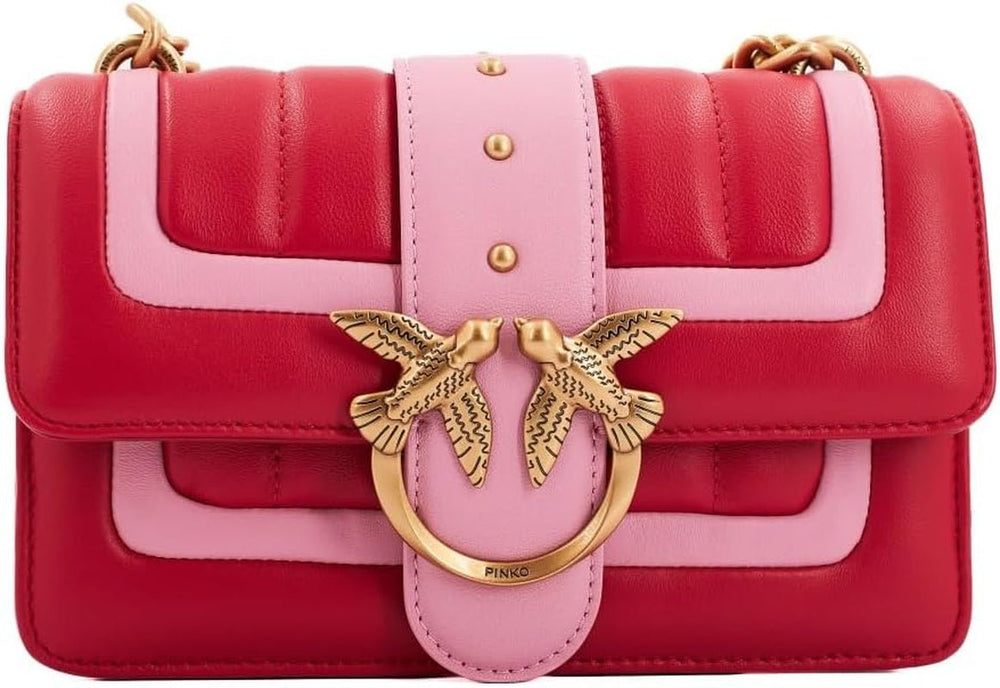 Pinko Ladies Love One Mini Cl Single Side Sheep Nappa Line Quilt Bag Femme Sacs Naty Shop Rn4Q_rouge/rose- or antique