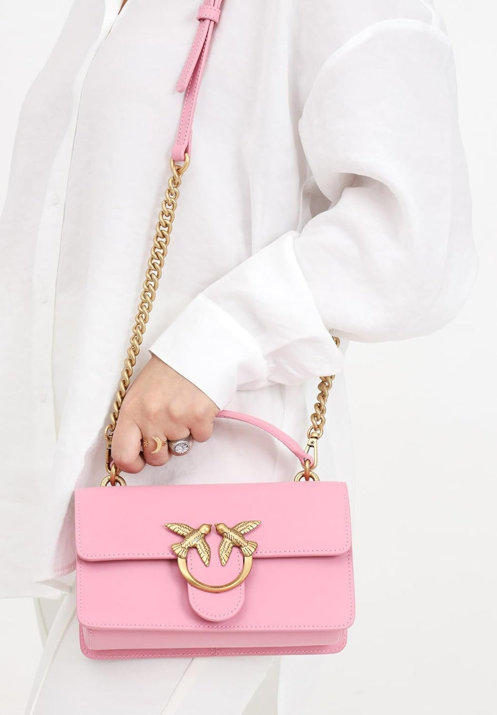 Pinko Ladies Love One Mini sac léger en soie de veau Sacs pour femmes Naty Shop