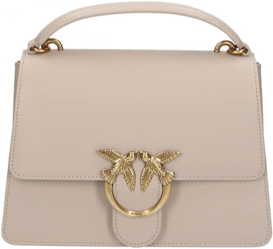 Pinko Ladies Love One Top Handle Classic Li Bag Sacs pour femmes Naty Shop I30Q_Grey Pinguino-Antique Gold