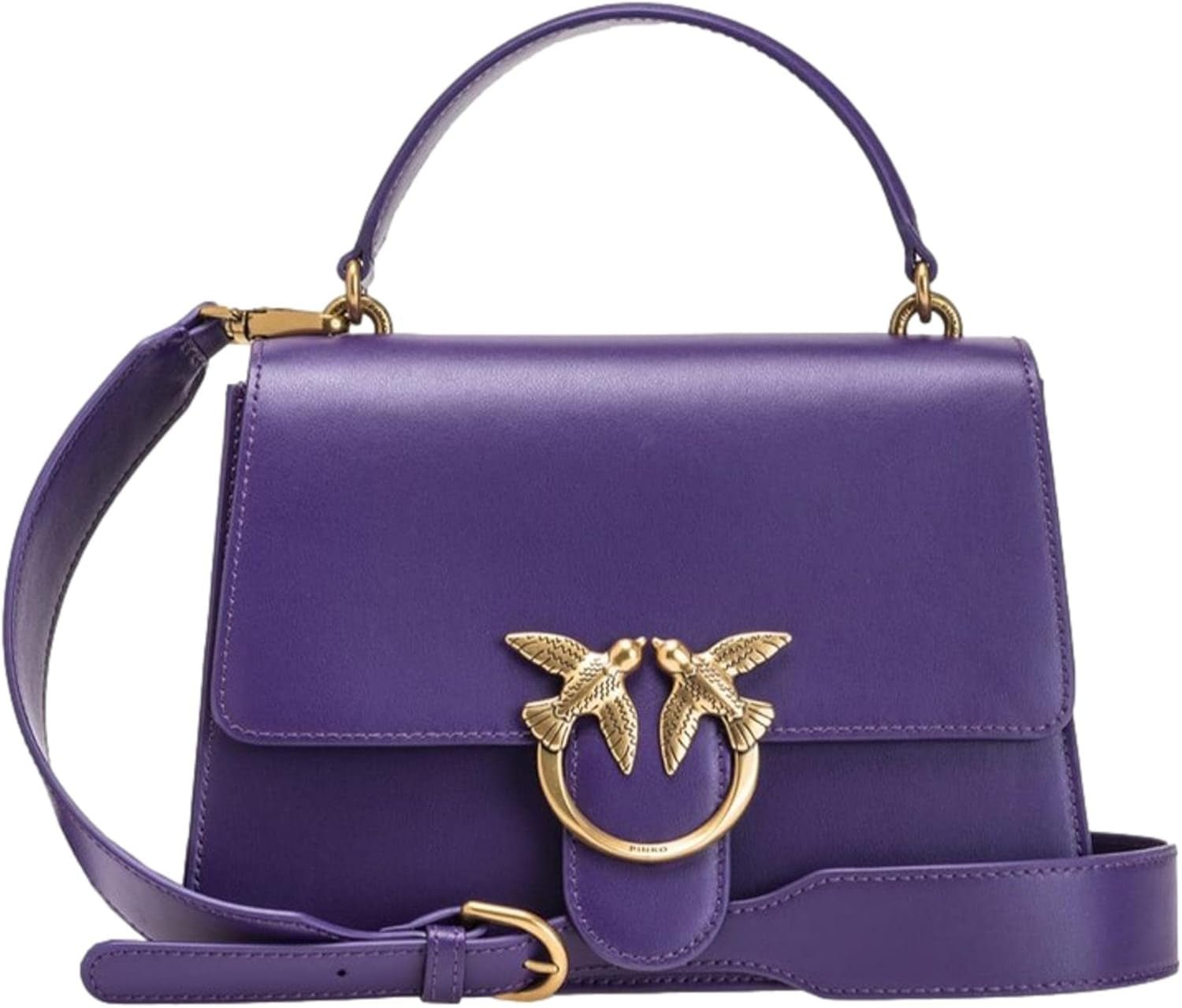 Pinko Ladies Love One Top Handle Classic Li Bag Sacs pour femmes Naty Shop J11Q_Violet Plumeria-Or antique