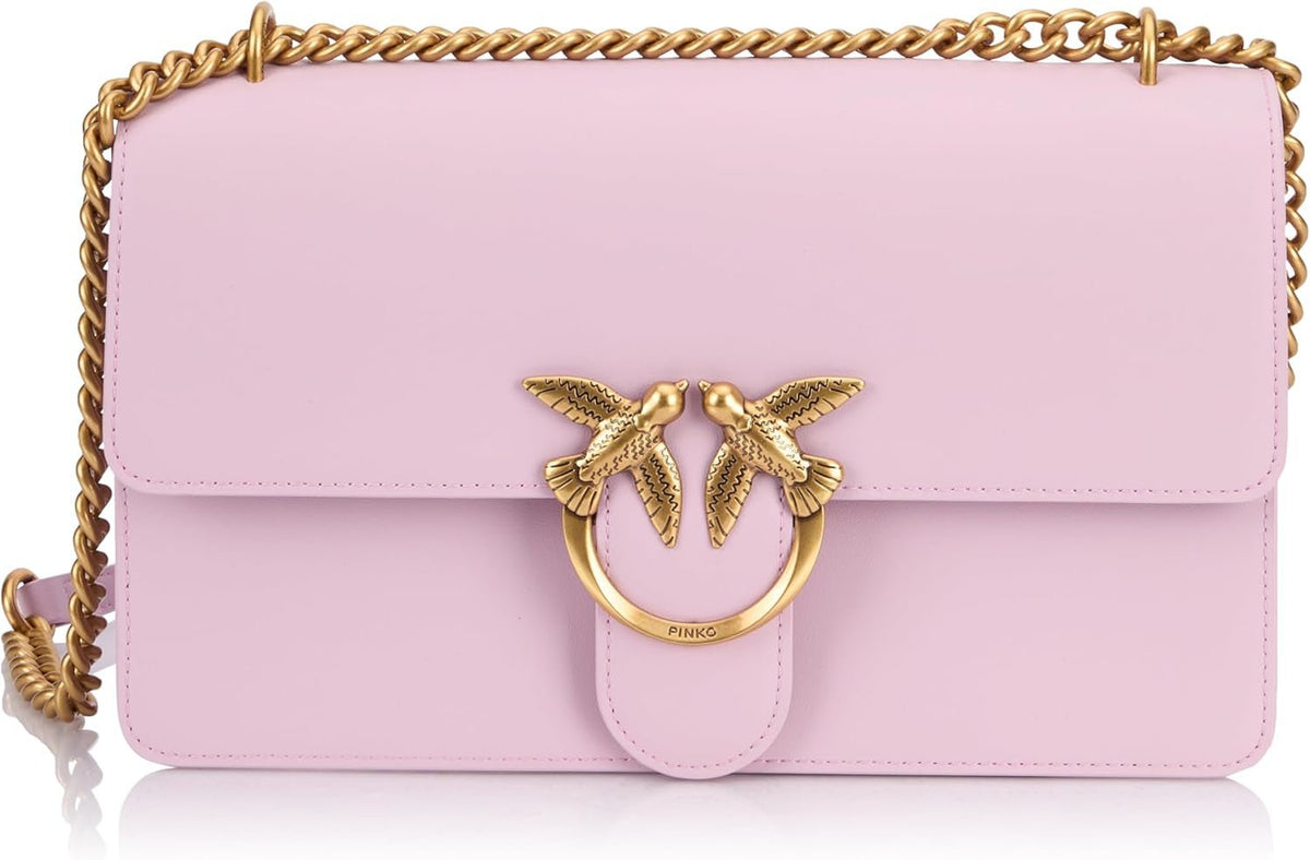 Pinko Love One Classic Dc Sac En Cuir De Veau, wgq_lilac- Antique Gold Sacs Femme Naty Shop Default Title