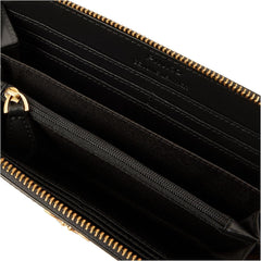 Portefeuille d'accessoires de voyage avec logo imprimé en cuir zippé Ryder Pinko pour femmes, Zm7q_Black/Brown/White.Antique Go Wallet Women Naty Shop