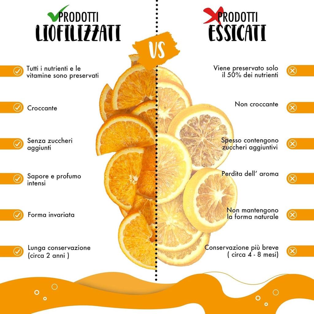 Portocale proaspete liofilizate în jumătăți de felii - portocale reci deshidratate pentru cocktailuri profesionale fructe proaspete liofilizate fructe uscate pentru cocktailuri -1 litru pachet aprox. 70 Produse deshidratate Naty Shop