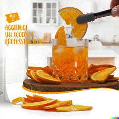 Oranges fraîches lyophilisées en demi-tranches - oranges déshydratées à froid pour cocktails professionnels fruits frais lyophilisés fruits secs pour cocktails - paquet de 1 litre env. 70 produits déshydratés Naty Shop