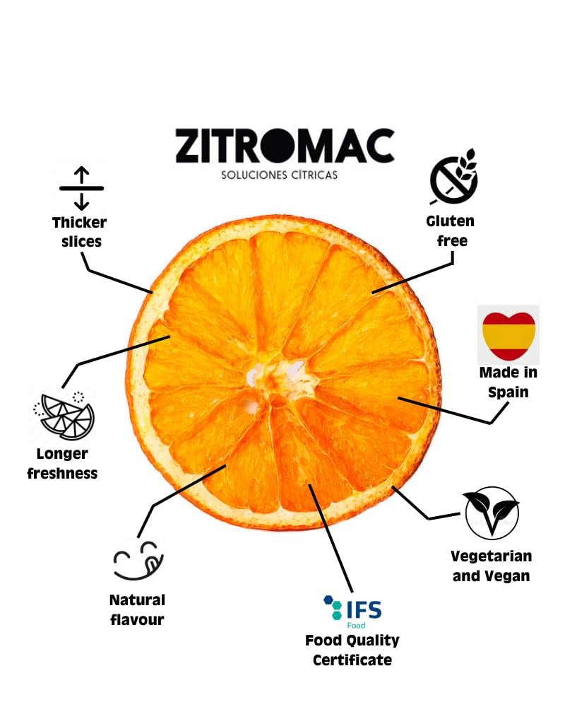 Oranges séchées pour cocktails - Fruits secs sans sucre pour cocktails, décorations, confiseries, Noël, boissons, 100% naturels Tranches d'oranges séchées sans additifs (45g) Produits déshydratés Naty Shop