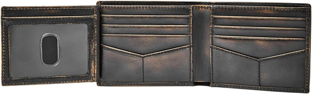 Portefeuille à deux volets en cuir Fossil Wade pour homme 11,43 cm L x 1,905 cm l x 8,89 cm H Portefeuille pour homme Naty Shop
