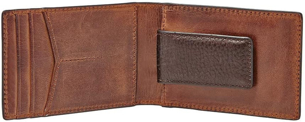 Portofel bifold din piele Quinn pentru bărbați Fossil 10 cm L x 1,5 cm l x 7 cm H Portofel Barbati Naty Shop