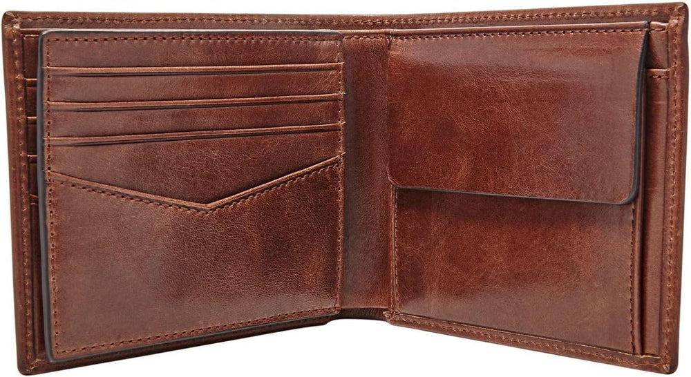 Portofel Bifold Fossil Ryan din piele pentru bărbați 11,43 cm L x 2,54 cm l x 9,525 cm H Portofel Barbati Naty Shop