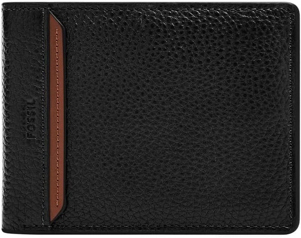 Fossil Huntington Bi-Fold Portefeuille pour hommes Naty Shop Portefeuille pour hommes Noir S