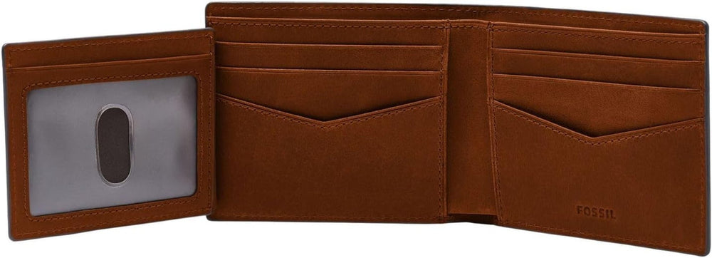 Portefeuille Fossil Everett pour hommes, cuir à deux volets marron moyen 11,5 cm L x 2,5 cm l x 8,9 cm H ML4397210 Portefeuille pour hommes Naty Shop