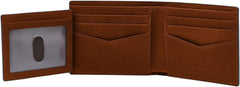 Portefeuille Fossil Everett pour hommes, cuir à deux volets marron moyen 11,5 cm L x 2,5 cm l x 8,9 cm H ML4397210 Portefeuille pour hommes Naty Shop
