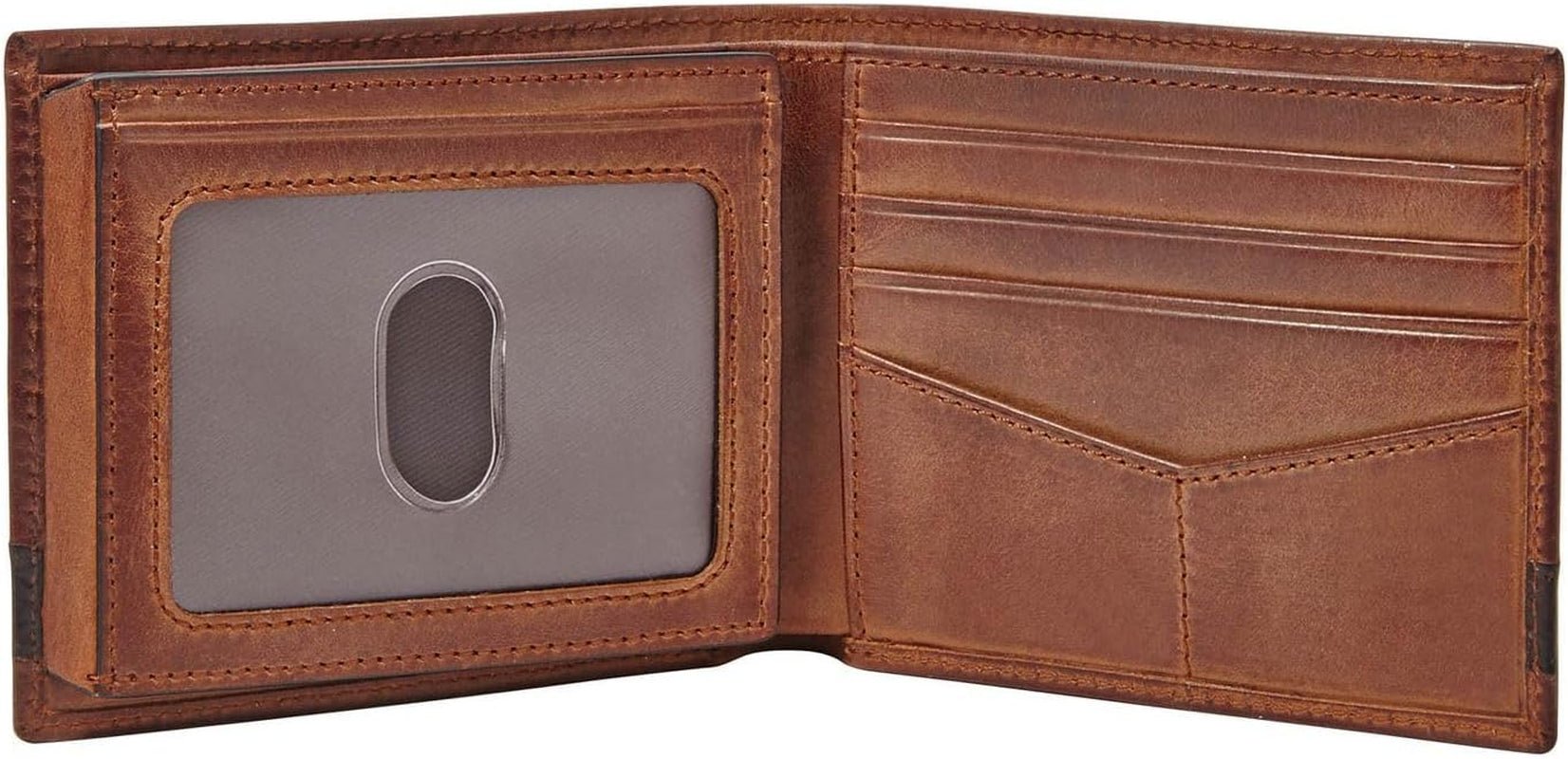 Portefeuille Fossil Quinn pour hommes - 100 % cuir à deux volets marron 11,5 cm L x 2 cm l x 9 cm H ML3644200 Portefeuille pour hommes Naty Shop