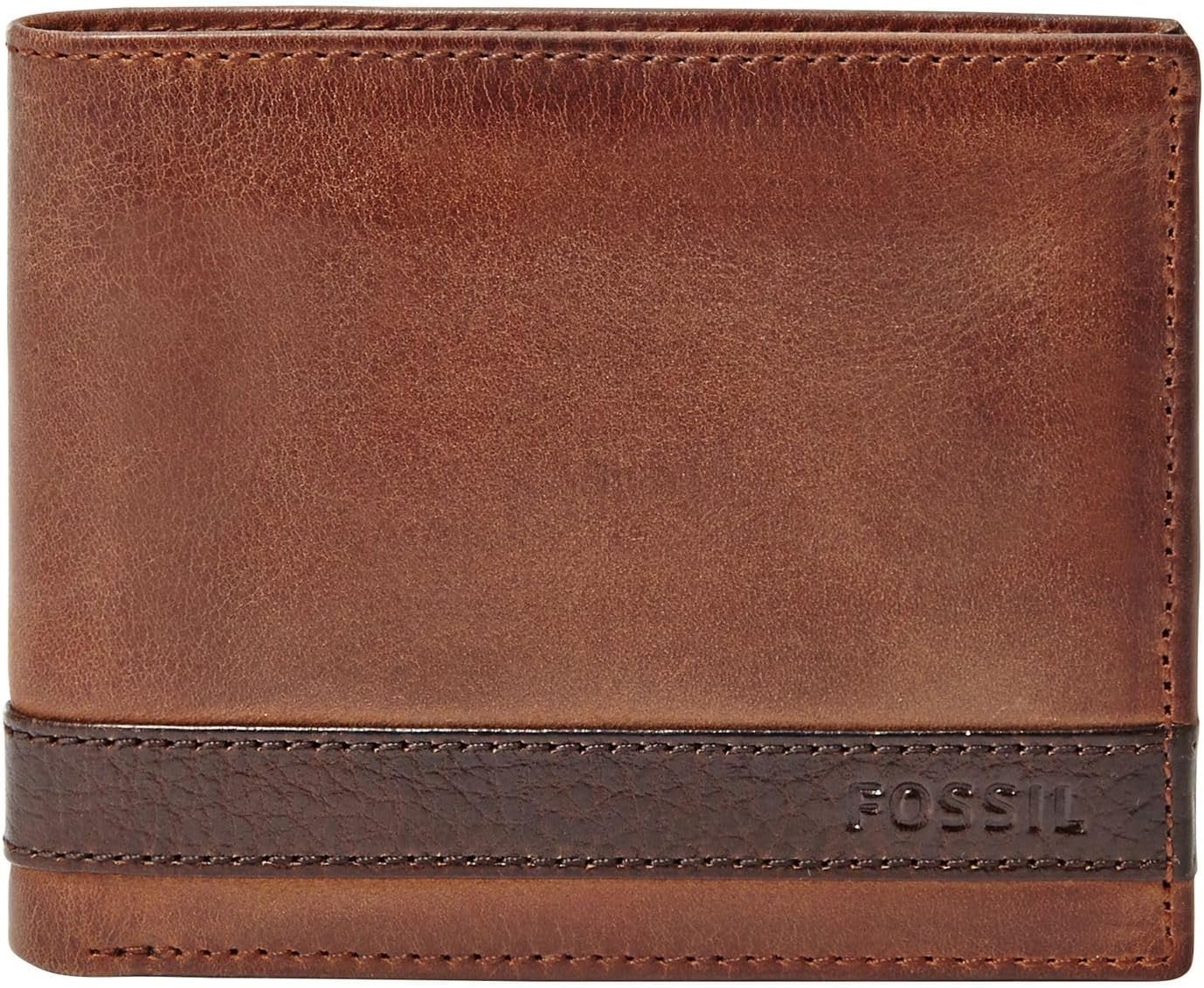 Portefeuille Fossil Quinn pour homme - 100 % cuir à deux volets marron 11,5 cm L x 2 cm l x 9 cm H ML3644200 Portefeuille pour homme Naty Shop Marron