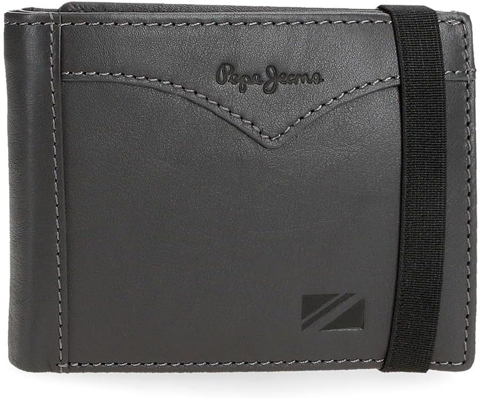 Portefeuille veste Pepe Jeans avec sangle élastique, taille unique Portefeuille homme Naty Shop Gris