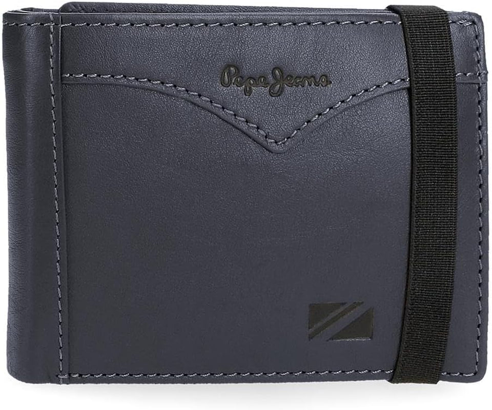 Portefeuille veste Pepe Jeans avec sangle élastique, taille unique Portefeuille homme Naty Shop Bleu