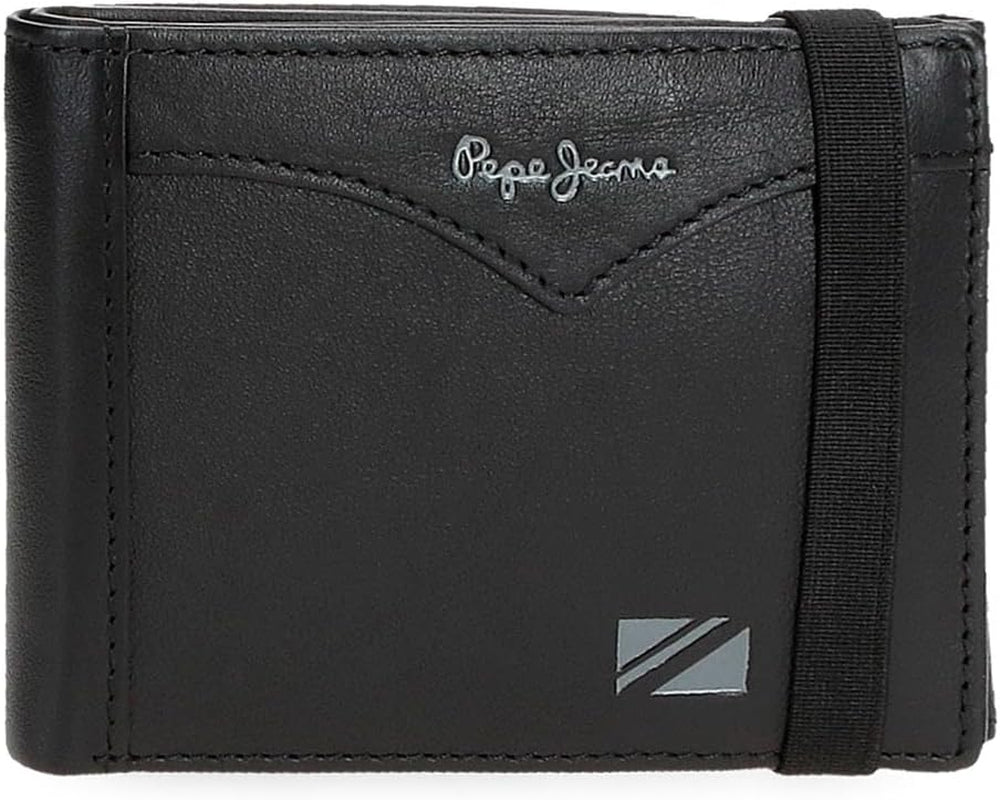 Portefeuille veste Pepe Jeans avec sangle élastique, taille unique Portefeuille homme Naty Shop Noir