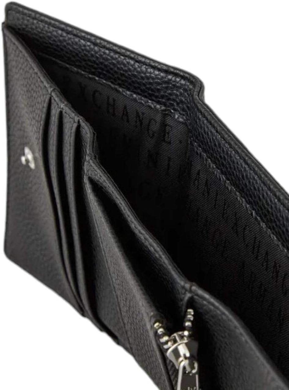 Portofel pentru femei Armani Exchange Wave Bi-Fold, negru Portofel Femei Naty Shop