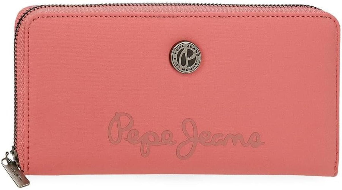 Portofel Pepe Jeans Corin cu compartiment pentru carduri, roz, 19.5 x 10 x 2 cm, poliester și PU by Joumma Bags, Rosa, Talla única, portofel cu compartimente pentru carduri Portofel Femei Naty Shop Titlu implicit