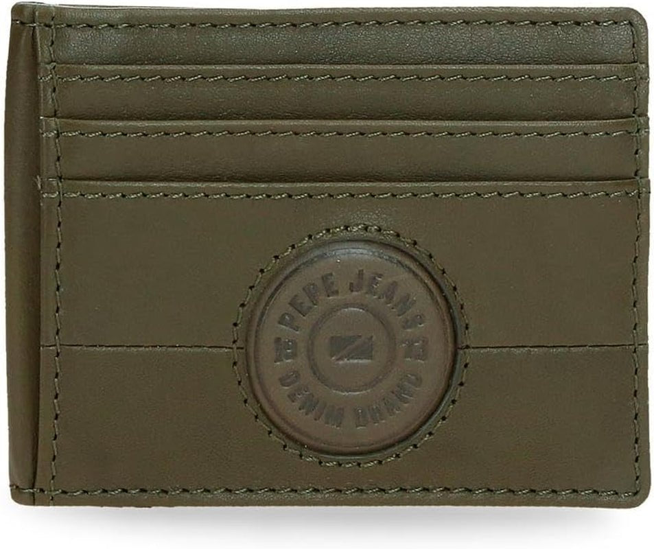 Pepe Jeans Cracker Portefeuilles et porte-monnaie en cuir de vache Noir Marron Vert Différentes tailles Naty Shop Portefeuille homme Vert Cracker Porte-cartes