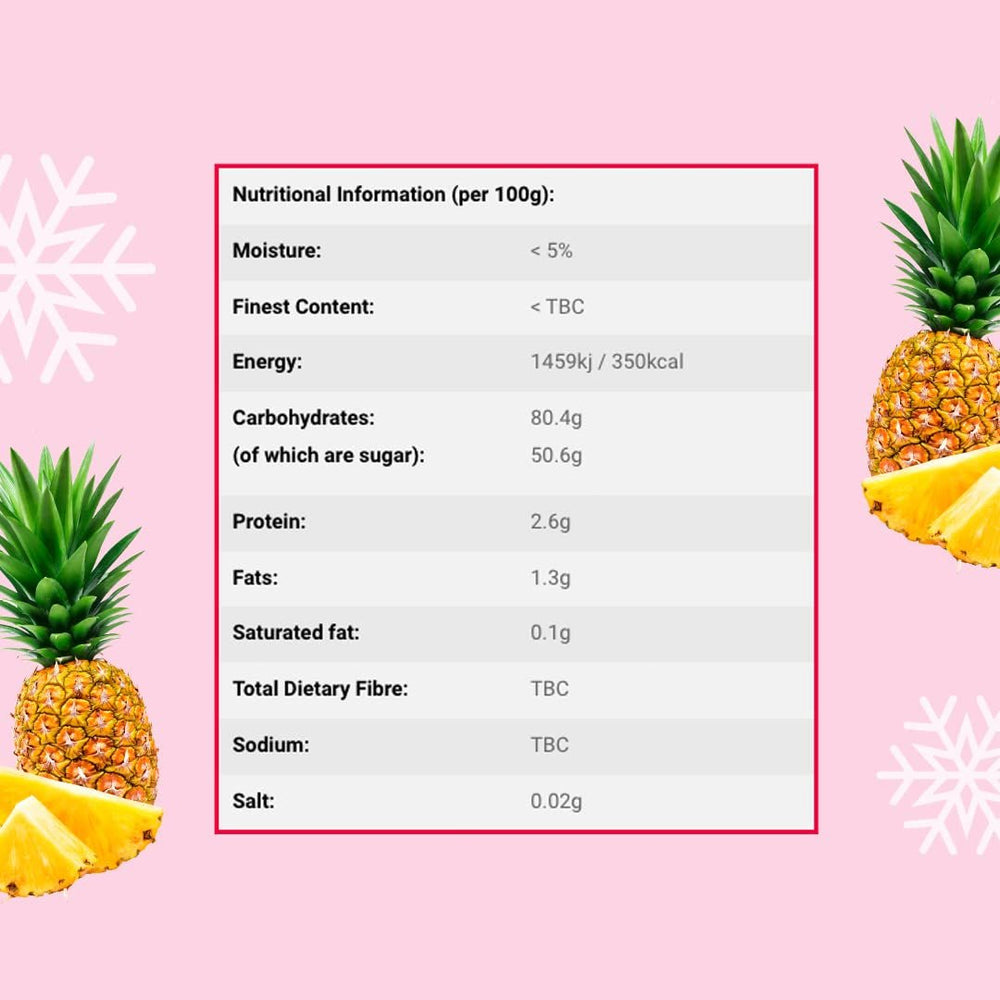 Poudre d'ananas lyophilisée 100g - Poudre de fruits lyophilisés - Poudre d'ananas lyophilisée pour smoothies, yaourts et pâtisseries - Poudre d'ananas 100% naturelle sans additifs Produits déshydratés Naty Shop