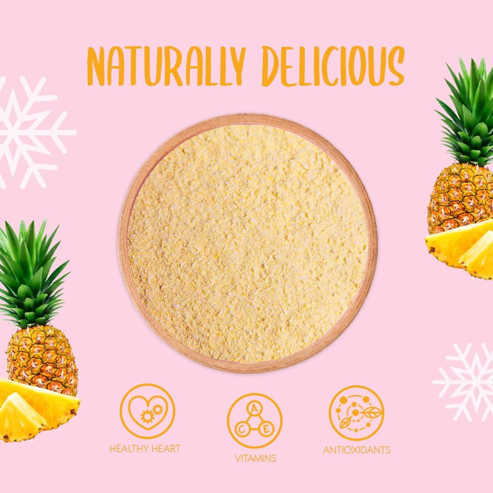 Poudre d'ananas lyophilisée 100g - Poudre de fruits lyophilisés - Poudre d'ananas lyophilisée pour smoothies, yaourts et pâtisseries - Poudre d'ananas 100% naturelle sans additifs Produits déshydratés Naty Shop