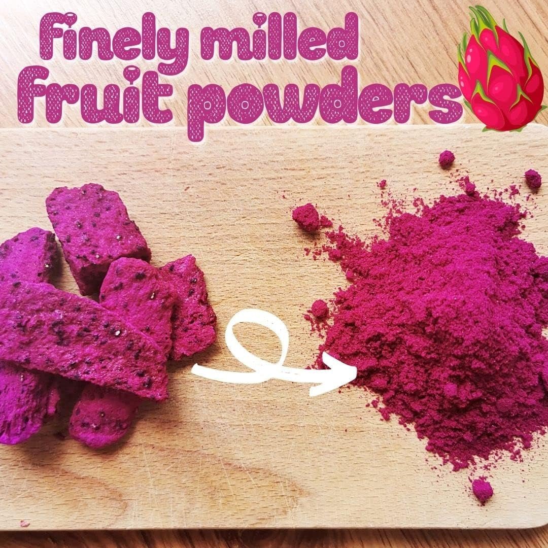 Pulbere de fructe de dragon | XL 300g Pulbere de Pitaya roz uscată prin congelare | Pitaya roșie | Pulbere de fructe de dragon Pitahaya | Smoothie Bowl Powder pentru Matcha Iced Tea Pink Latte | Pulbere de fructe de dragon uscată prin congelare Produse deshidratate Naty Shop
