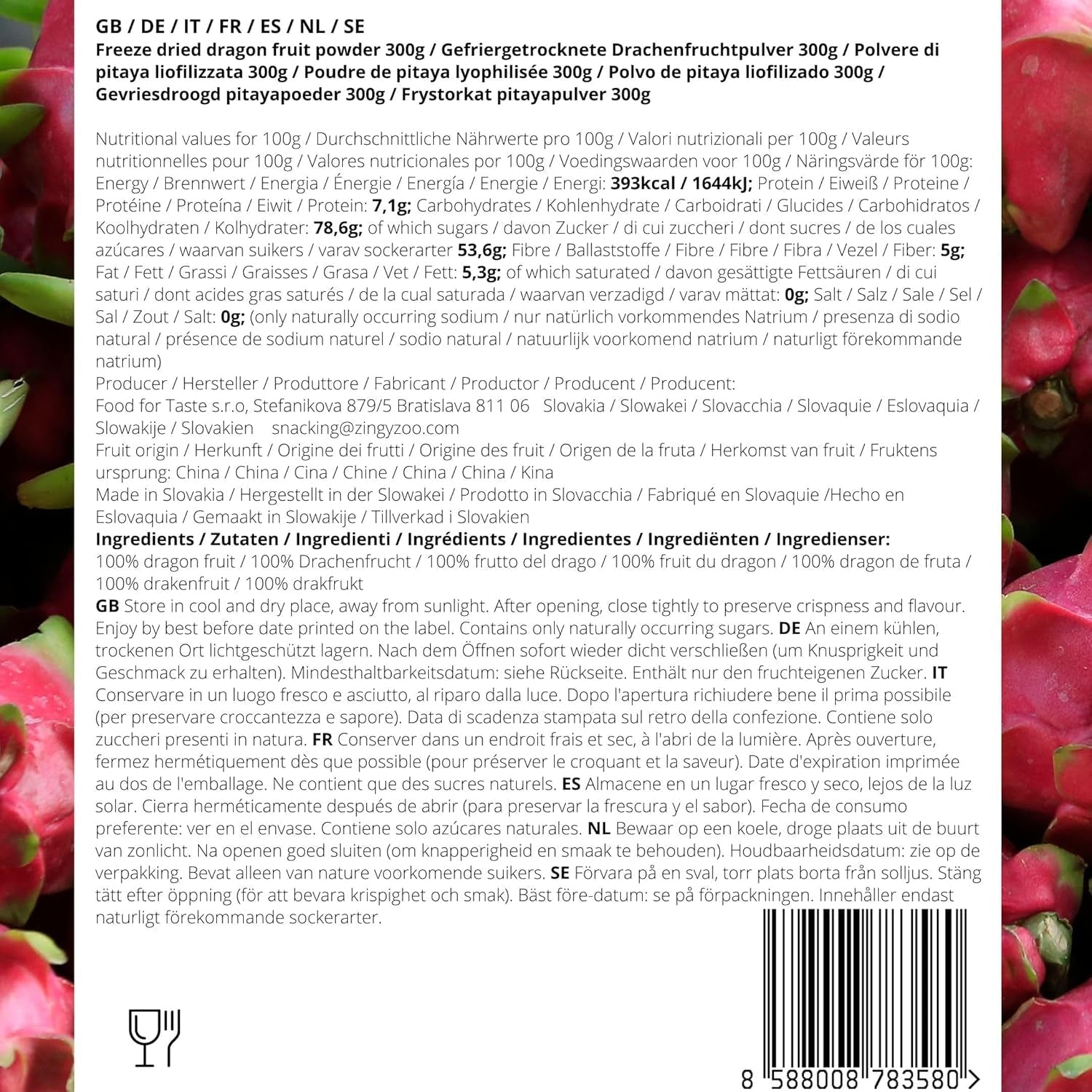 Poudre de fruit du dragon | XL 300g Poudre de pitaya rose lyophilisée | Pitaya rouge | Poudre de fruit du dragon Pitahaya | Poudre de bol à smoothie pour thé glacé matcha rose latte | Poudre de fruit du dragon lyophilisée Naty Shop Produits déshydratés