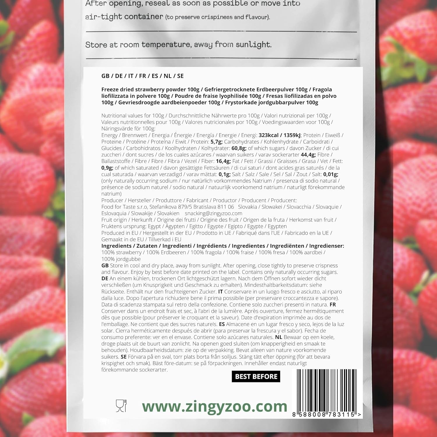 Poudre de fruits lyophilisés Poudre de fraise | Poudre de fraise lyophilisée Poudre de fraise | Poudre de fraise Smoothie Pudding aux fraises Fruits secs (100g) Produits déshydratés Naty Shop