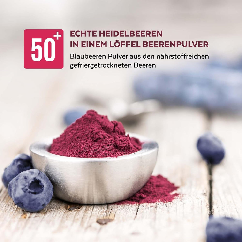 Poudre de myrtilles sauvages biologiques, myrtilles entières lyophilisées, qualité 100% crue, riche en antioxydants et en vitamine C, sans sucre ajouté, récoltées en Europe du Nord Produits séchés Naty Shop