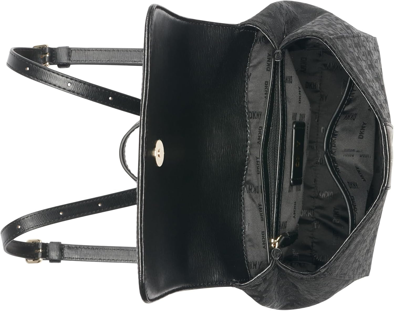 DKNY Sac à dos de tous les jours pour femme, logo noir/noir Naty Shop Sacs pour femme