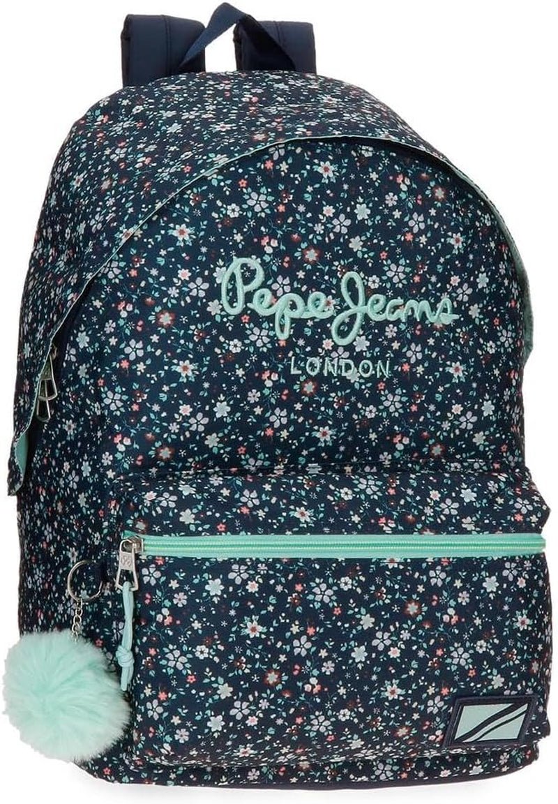 Pepe Jeans Alenka Sac à dos scolaire avec trolley, Bleu, 30 x 40 x 12 cm, Polyester, 14,4 L, Bleu, Sac à dos scolaire avec trolley Sacs à dos et cartables Premium Naty Shop Rucksack 42