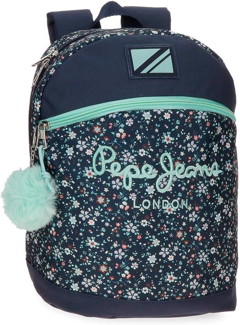 Pepe Jeans Alenka Sac à dos scolaire avec trolley, Bleu, 30 x 40 x 12 cm, Polyester, 14,4 L, Bleu, Sac à dos scolaire avec trolley Sacs à dos et cartables Premium Naty Shop Lässiger Rucksack