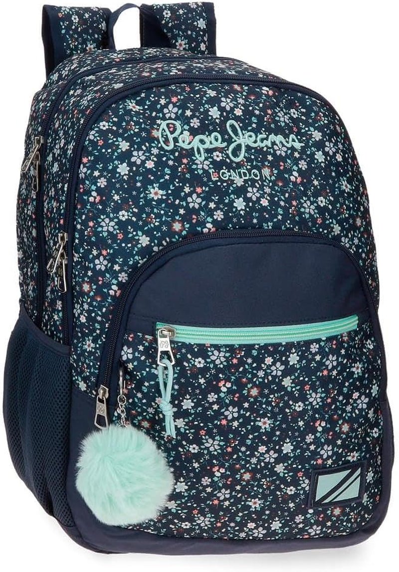 Pepe Jeans Alenka sac à dos scolaire avec trolley, bleu, 30 x 40 x 12 cm, polyester, 14,4 l, bleu, sac à dos scolaire avec trolley Sacs à dos et cartables Premium Naty Shop Rucksack 45