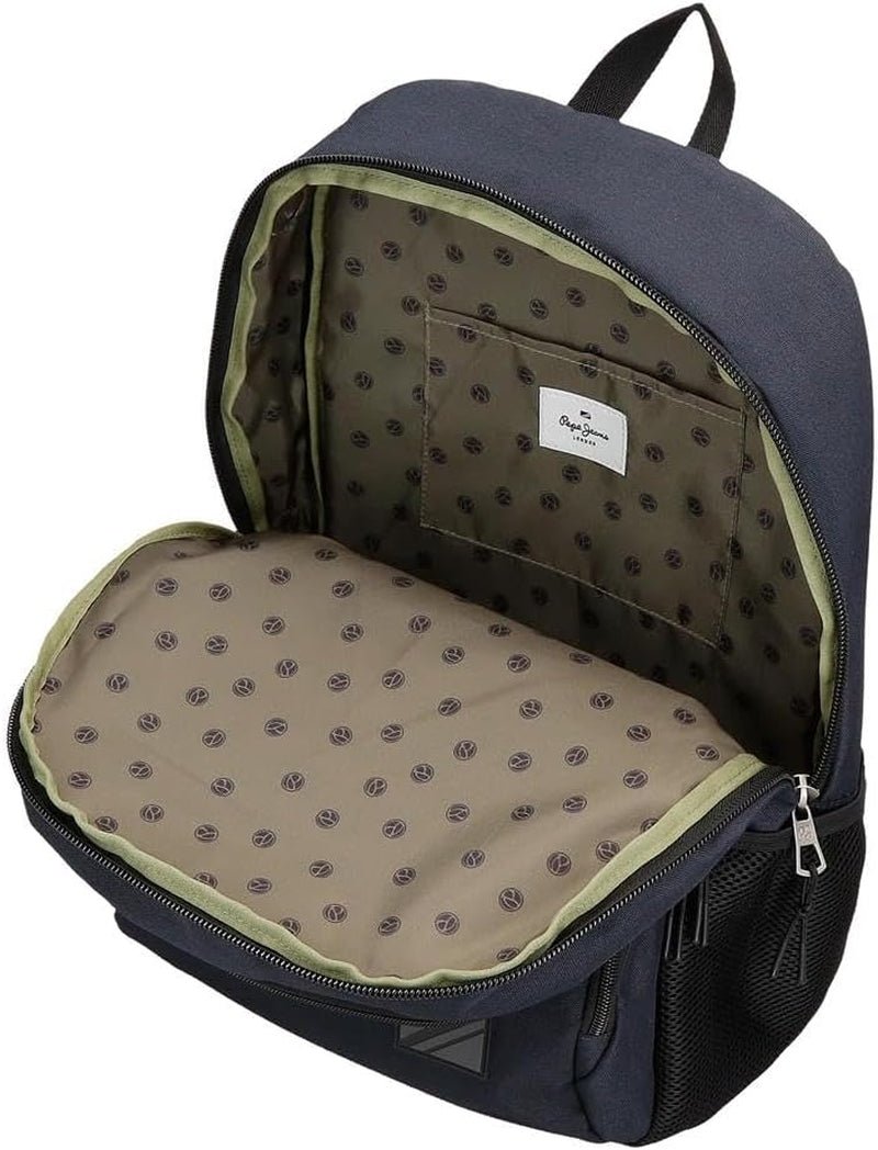 Pepe Jeans Cromwell Sac à dos scolaire, Double compartiment, Noir, 33 x 46 x 15 cm, Polyester, 22,77 L, Noir, Taille unique, Sac à dos scolaire double compartiments Sacs à dos et cartables Premium Naty Shop
