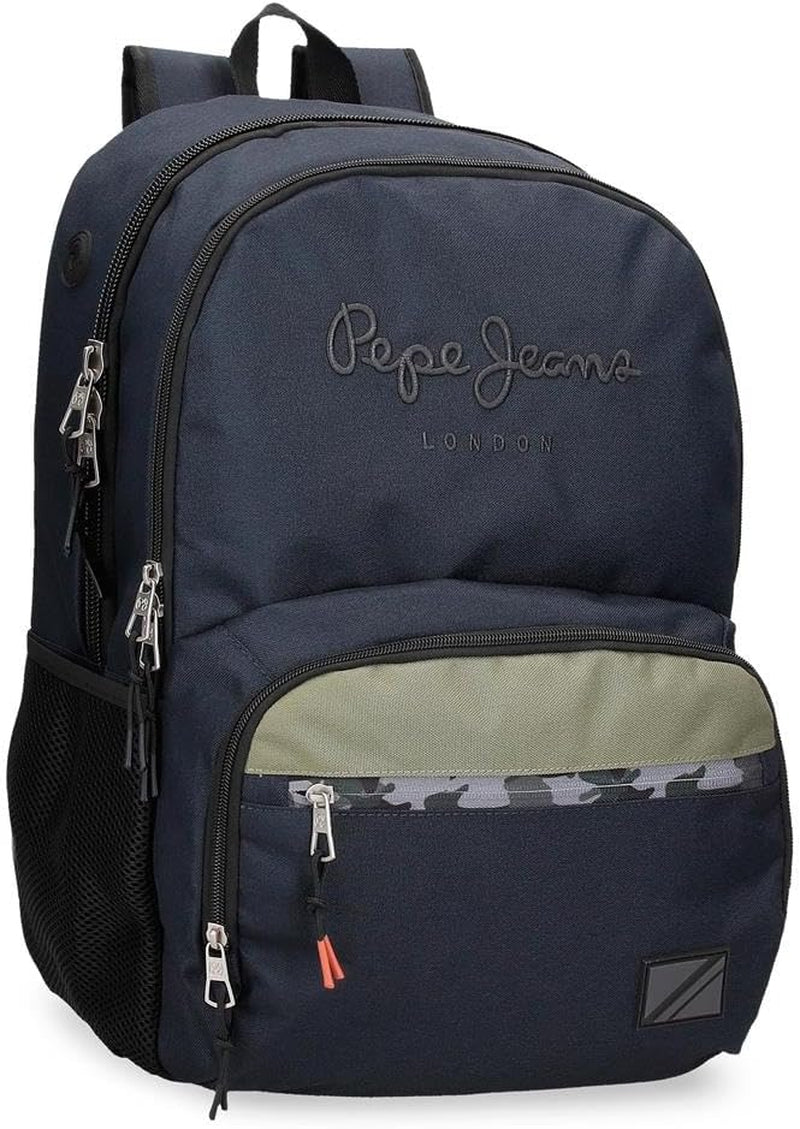 Pepe Jeans Cromwell Sac à dos scolaire, Double compartiment, Noir, 33 x 46 x 15 cm, Polyester, 22,77 L, Noir, Taille unique, Sac à dos scolaire double compartiments Sacs à dos et cartables Premium Naty Shop Default Title