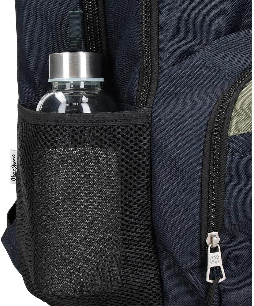 Pepe Jeans Cromwell Sac à dos scolaire, Double compartiment, Noir, 33 x 46 x 15 cm, Polyester, 22,77 L, Noir, Taille unique, Sac à dos scolaire double compartiments Sacs à dos et cartables Premium Naty Shop