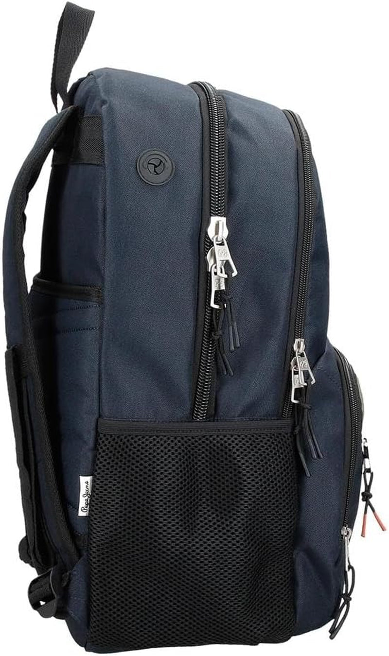 Pepe Jeans Cromwell Sac à dos scolaire, Double compartiment, Noir, 33 x 46 x 15 cm, Polyester, 22,77 L, Noir, Taille unique, Sac à dos scolaire double compartiments Sacs à dos et cartables Premium Naty Shop