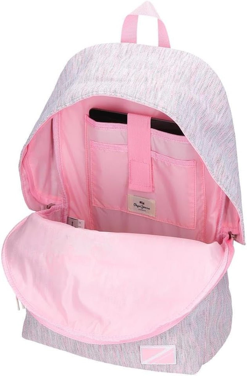 Pepe Jeans Miri sac à dos scolaire, rose, 31 x 44 x 17,5 cm, polyester, 22,79 l, rose, sac à dos scolaire Sacs à dos et cartables Premium Naty Shop
