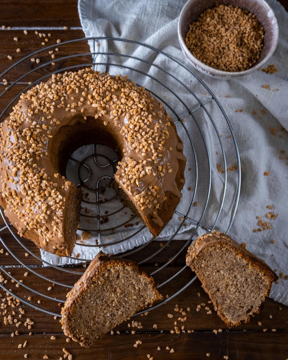 RUF Cake Glaze Noisette, 100g en sachet, passe au micro-ondes, pour glacer les gâteaux aux noix, pralines et crèmes anglaises, sans gluten (paquet de 4) Naty Shop Pâte à sucre